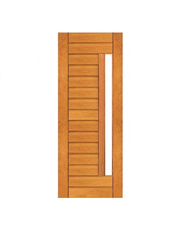 Porta Contemporânea com Visor - Madeira Maciça - Angelim