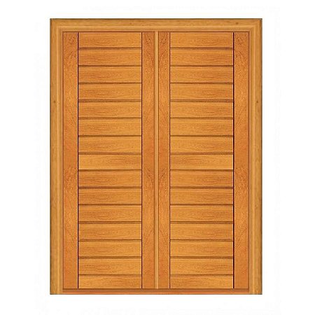 Porta Dupla de Abrir Contemporânea - Madeira Maciça - Angelim