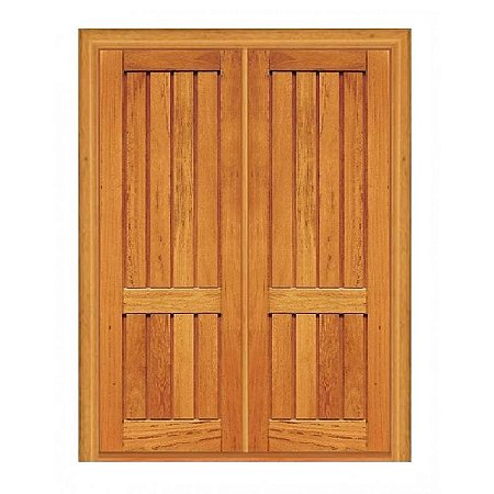 Porta Dupla de Abrir Prátika - Madeira Maciça - Angelim