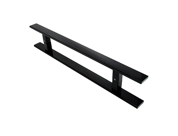 Kit Puxador 1 Metro Preto em Inox + Fechadura rolete Instalados