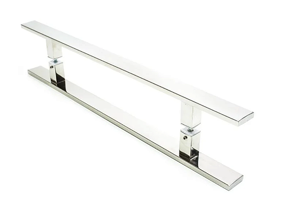 Kit Puxador 1 Metro Cromado em Inox + Fechadura rolete Instalados
