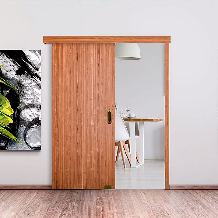 Trilho Para Porta de Correr com Acabamento em Madeira