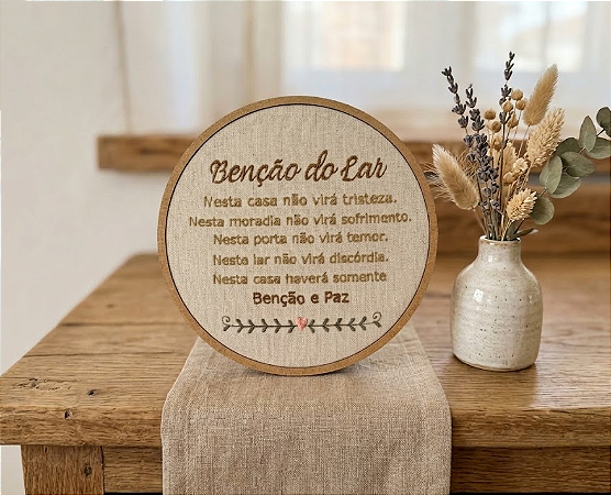 Bastidor Bordado Oração Benção do Lar