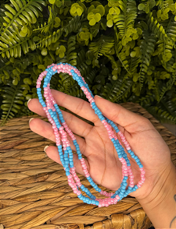 Guia- Miçanga Rosa/Azul