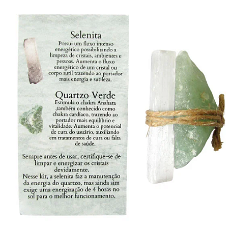 Kit Talismã Saúde Quartzo Verde/Selenita - Cura e Fortalecimento Energético