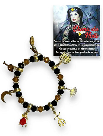 Pulseira 7 pingentes- Dama da Noite