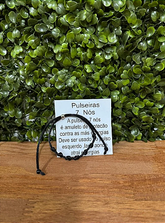 Pulseira 7 Nós- Preta