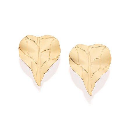 BRINCO FOLHA ONDULADA BANHADO A OURO 18K ROMMANEL 527479