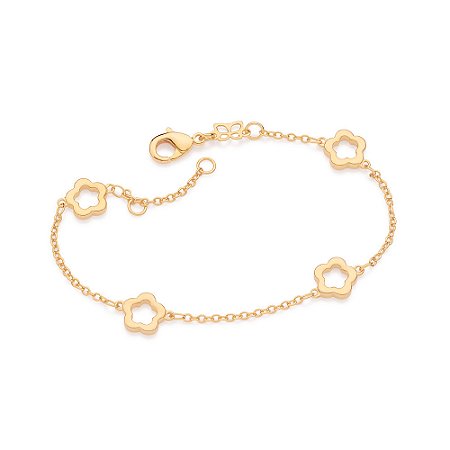 PULSEIRA FLORES BANHADA A OURO 18K ROMMANEL 552194
