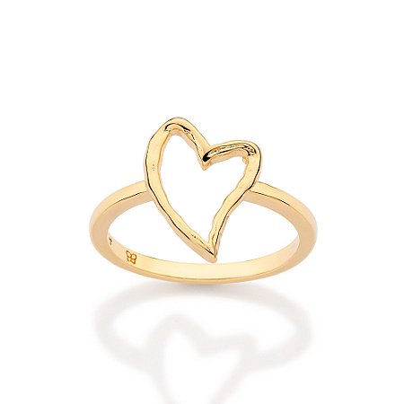 ANEL SKINNY CORAÇÃO IRREGULAR VAZADO BANHADO A OURO 18K ROMMANEL 513579