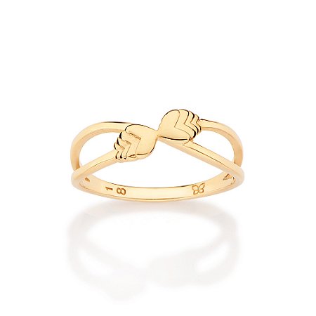 ANEL CORAÇÕES BANHADO A OURO 18K ROMMANEL 513581