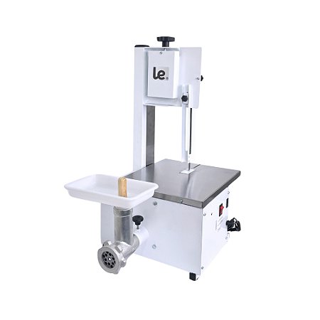 Serra Fita de Bancada com Moedor Boca 5 Açougue Carne Osso 1,46 Semi Inox Leggero