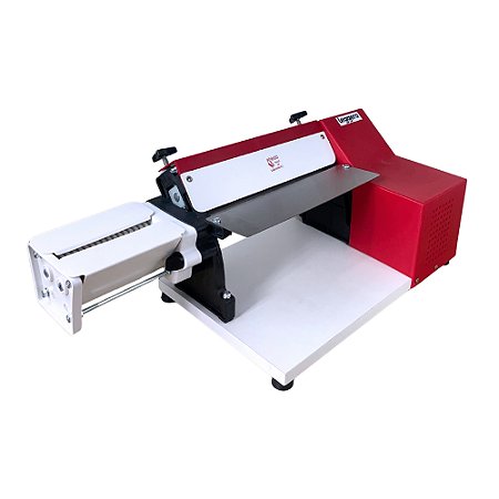 Cilindro Laminador Elétrico 28cm Massas Pão Cortador Talharim Vermelho Leggero