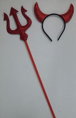 Kit Diabinho - Tridente + tiara