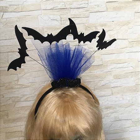 Tiara - Morcegos com aplique Azul