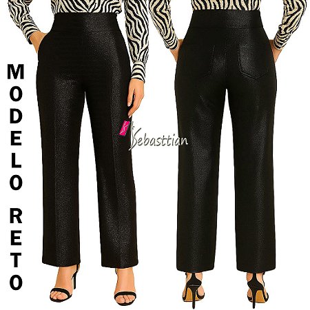 Calça Preta social com bolsos, do P até o Plus Size 52/54,média elasticidade
