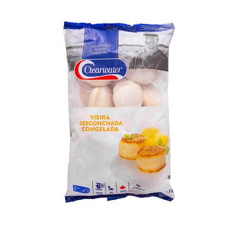 Vieira ClearWater Desconchada Congelada pacote 1Kg