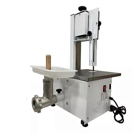 Serra Fita Semi Inox Bancada Com moedor Boca 5 Açougue Carne Osso 1,46 Delta Grill