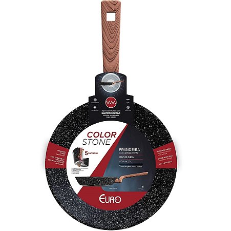 Frigideira Antiaderente Indução 24 ColorStone 2L Wooden Euro