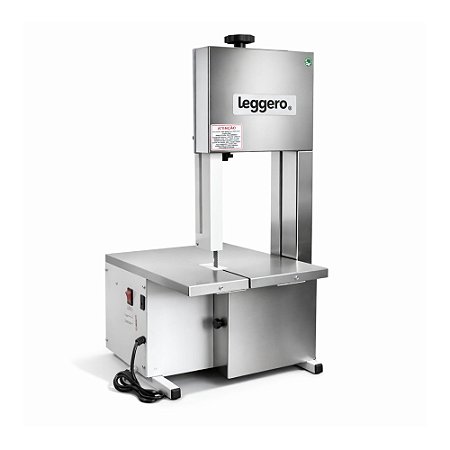 Serra Fita de Bancada com Moedor Boca 5 Açougue Carne Osso 1,46 Semi Inox Leggero