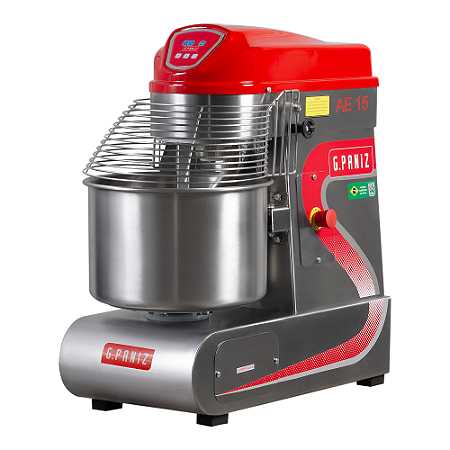 Masseira Industrial Amassadeira Espiral AE15 G2 Aço Inox 3 Velocidades G Paniz
