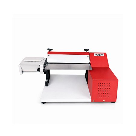 Cilindro Laminador Elétrico 28cm Massas Pão Cortador Talharim Vermelho Leggero