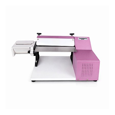 Cilindro Laminador Elétrico 28cm Massas Pão Cortador Talharim Rosa Leggero