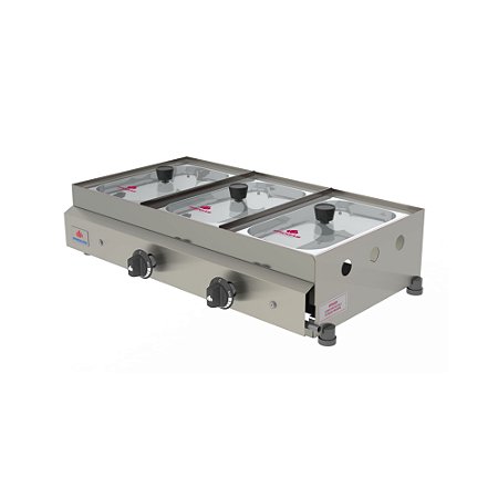 Rechaud Molheira de Mesa a Gás PR-03G 3 Cubas Inox Progás