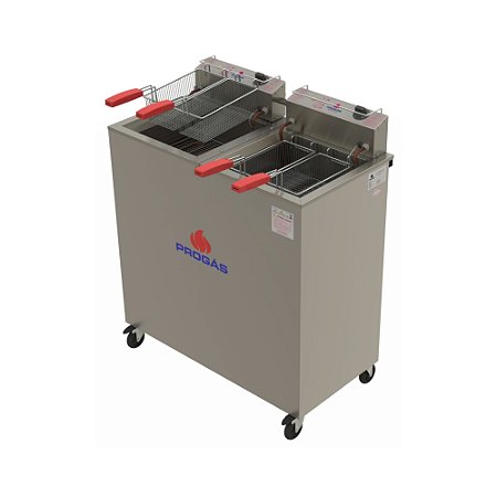 Fritadeira Água e Óleo PR-200 E Inox 2 Cubas 36L Progás
