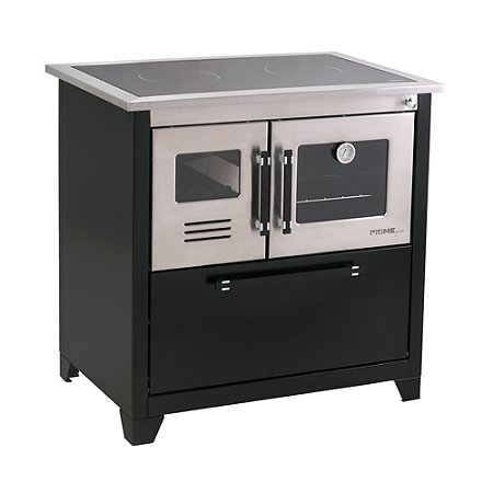 Fogão a Lenha Prime Glass com Forno 40L Inox Hidro