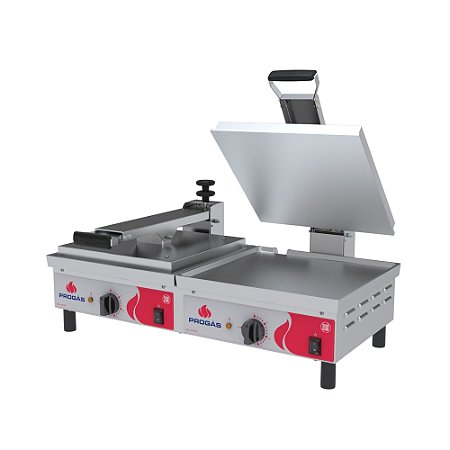 Chapa Grill Elétrica Dupla com Prensa PRA-45 E 6,0 mm Progás