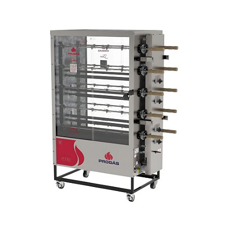 Forno Assador a Gás Rotativo Industrial PR-6100 DUO 50 Frangos Inox Progás