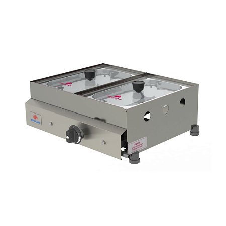 Rechaud Molheira de Mesa a Gás PR-02 G 2 Cubas Inox Progás