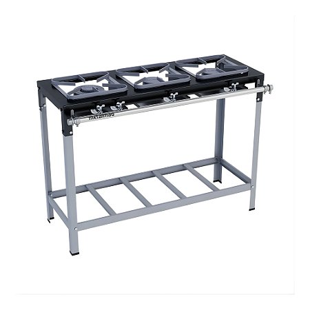 Fogão Industrial a Gás Baixa Pressão 3 Bocas 30x30 M7 Stori Top Metalmaq