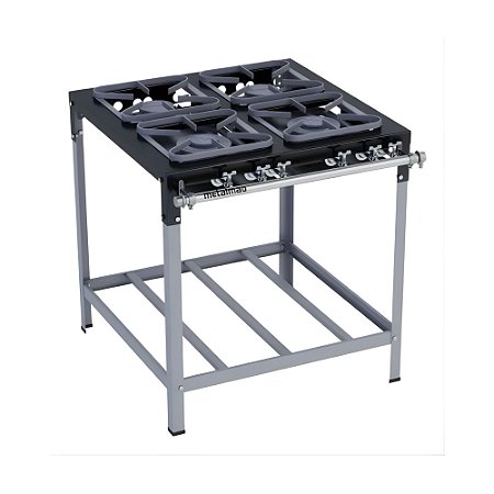 Fogão Industrial a Gás Baixa Pressão 4 Bocas 30x30 M14 Stori Top Metalmaq