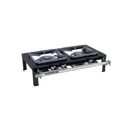 Fogão Industrial a Gás de Mesa 2 Bocas 30x30 M2 Stori Top Metalmaq