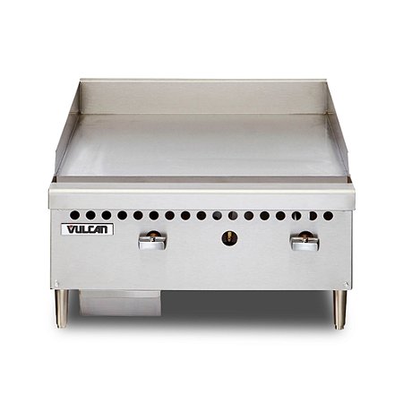 Chapa Bifeteira a Gás GLP Vulcan VCRG24 Profissional Inox 25,4mm 2 Queimadores