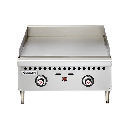 Chapa Bifeteira a Gás GLP Vulcan VCRG24T Profissional Inox 25,4mm 2 Queimadores Controle de Temperatura