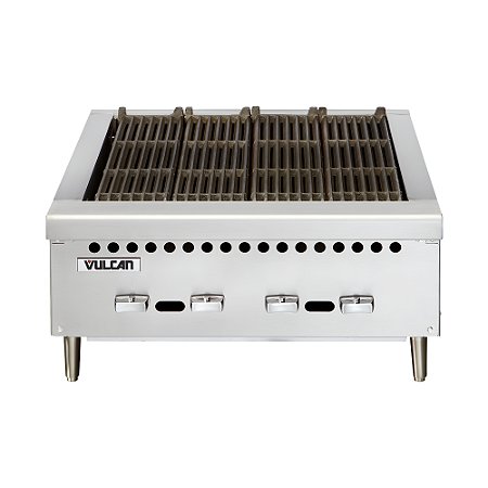 Chapa Char Broiler a Gás GLP Vulcan VCRB25 4 Queimadores Profissional Inox