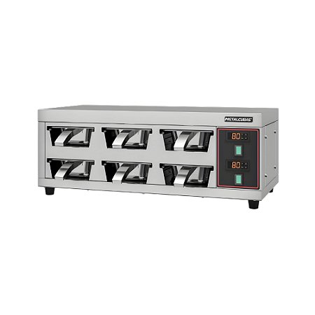 Conservador de Proteínas MCP 6 Cubas Encosto Inox 1500W Metalcubas