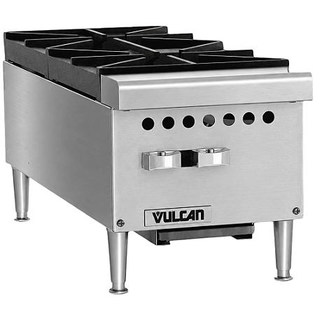 Fogão Vulcan de Bancada a Gás GLP Hotplate VCRH12 Inox 2 Queimadores Industrial