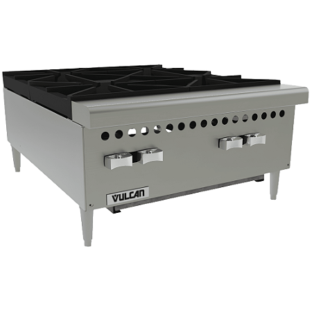 Fogão Vulcan de Bancada a Gás GLP Hotplate VCRH24 Inox 4 Queimadores Industrial