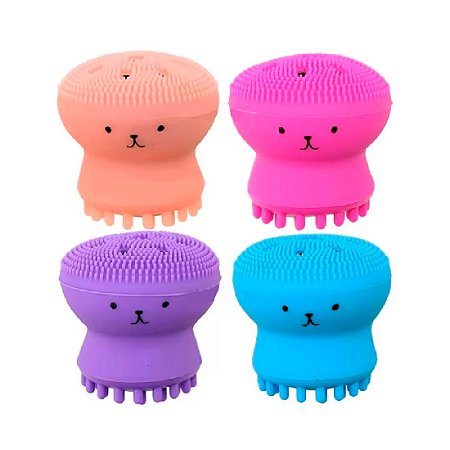 Esponja Polvo Silicone Limpeza e Esfoliante Facial