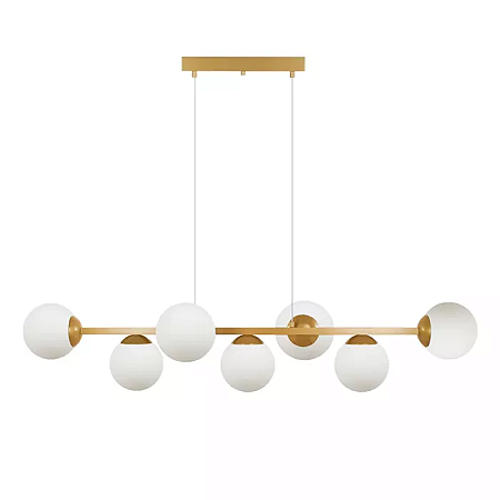 Pendente Retangular 120cm Aluminio e Vidro Dourado Champanhe GSG PD02