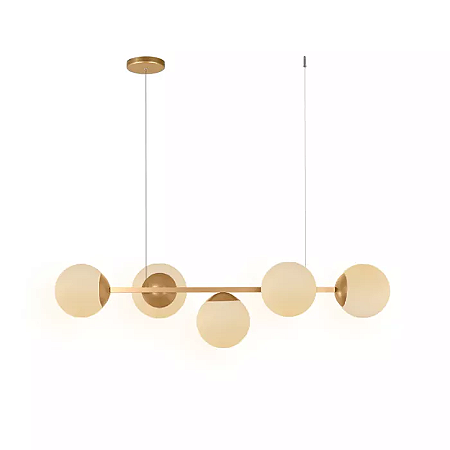 Pendente Retangular 100cm Aluminio e Vidro Dourado Champanhe GSG PD03