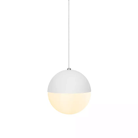 Pendente Redondo 13cm Aluminio e Vidro Branco GSG PD05