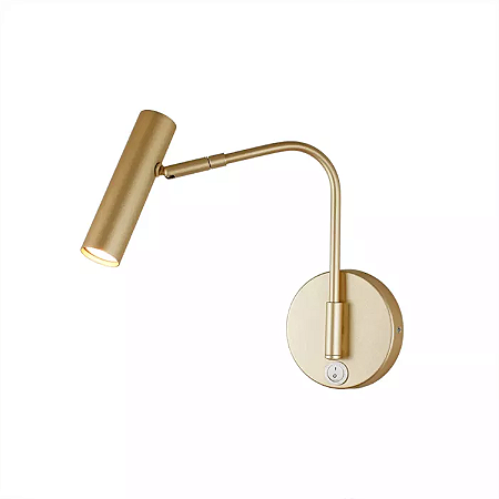 Arandela de Parede com Interruptor 23x20cm Alumínio Dourado GSG AR08