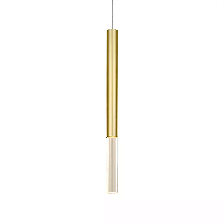 Pendente Cilindrico 30x2,5cm Aluminio e Acrilico Dourado GSG PD08
