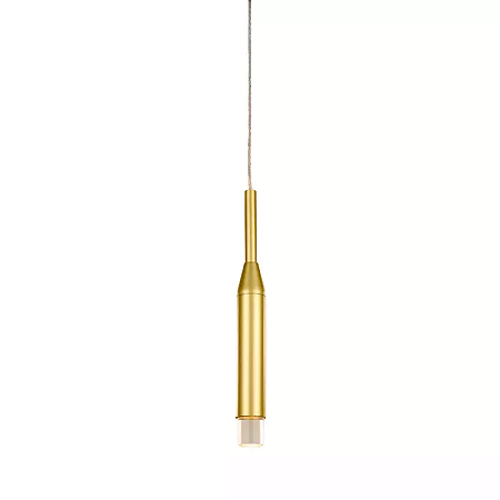 Pendente Cilindrico 19x2,5cm Aluminio e Acrílico Dourado GSG PD11