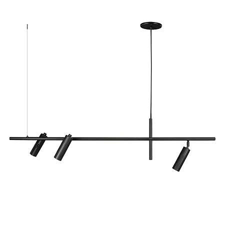 Pendente Tubo Retangular 100cm Aluminio Preto e Fosco GSG PD14